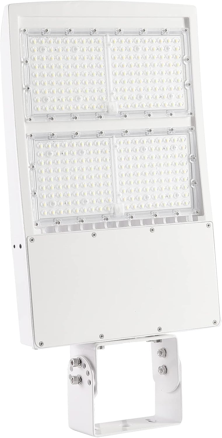 480V 300W LED Parking Lot Lights, 42000LM 5000K White LED Shoebox Street Light (1000W MH/HPS Equiv.), Dimmable Outdoor Commercial Area Road Lighting with Yoke Mount, IP65 UL Listed