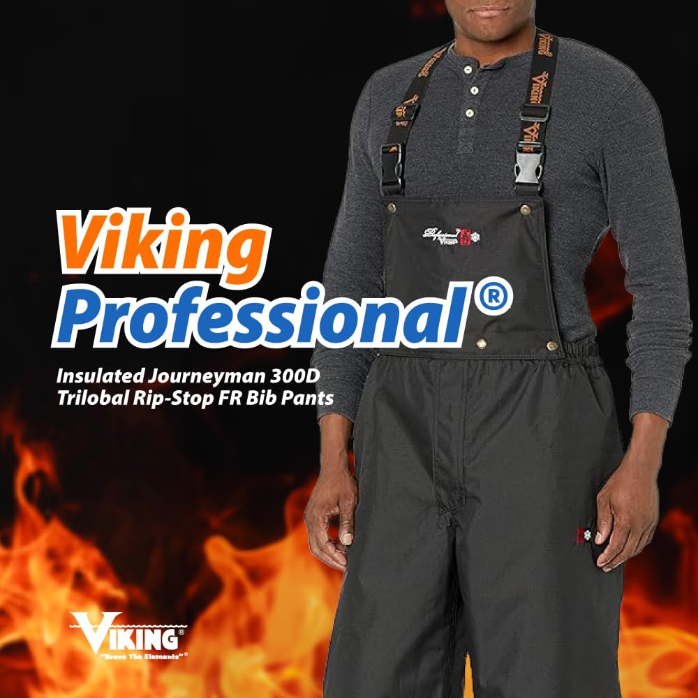 Viking Professional Insulated Waterproof Journeyman 300D Trilobal Rip-Stop Flame Retardant Overalls for Men