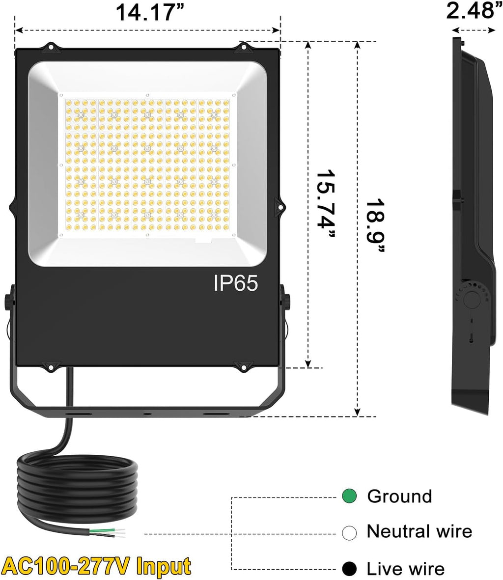 ADUB 4 PCS LED Flood Lights 240W 33600 LM, ETL Listed 5000K LED Stadium Light Outdoor, IP65 Waterproof Commercial Outside Floodlight Security Lights for Parking Lot Yard Sport Court, AC 100~277V