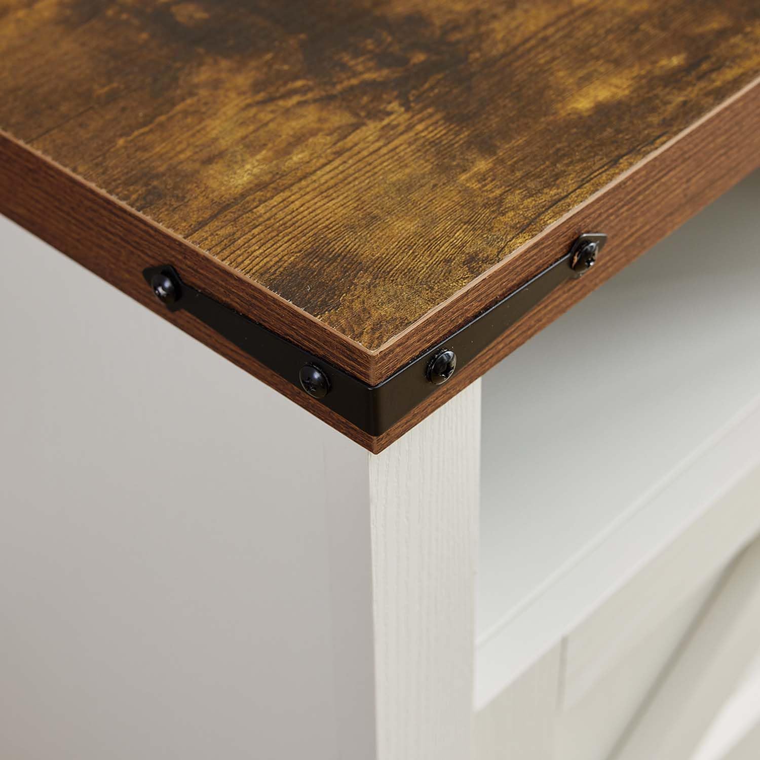 Farmhouse Nightstand Set of 2, Bedside Table with Charging Station, Night Stand with Barn Door, White End Table Sofa Side, Nightstand Storage for Bedroom Living Room, White