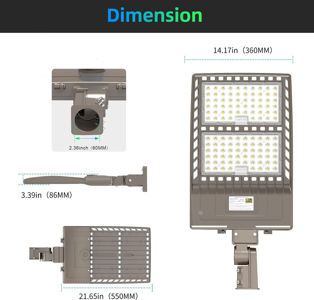 LED Parking Lot Light, 240W 33600LM 240 volt LED Parking Light 5000K LED Shoebox Street Lights Slip Fitter UL Listed IP65 LED Area Light for Outdoor Driveway Roadway Pole Fixture 960W MH Equiv