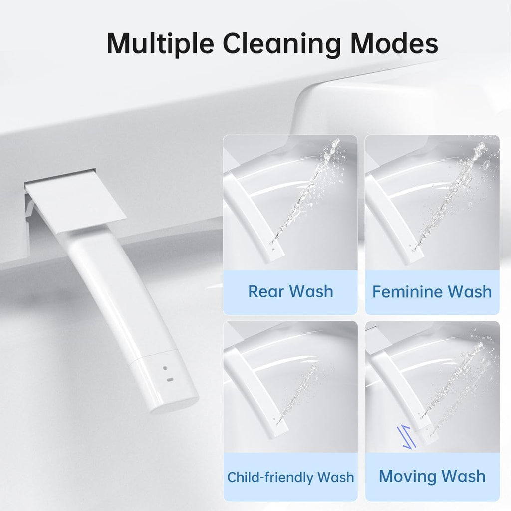 Anwick Smart Toilet with Bidet Built-In | Automatic Toilet Foot Sensor Flush | Elongated One Piece Toilet W/Foam Shield & Self-Cleaning | Bidet Toilet W/Heated Seat, Warm Water & Remote Control (1)