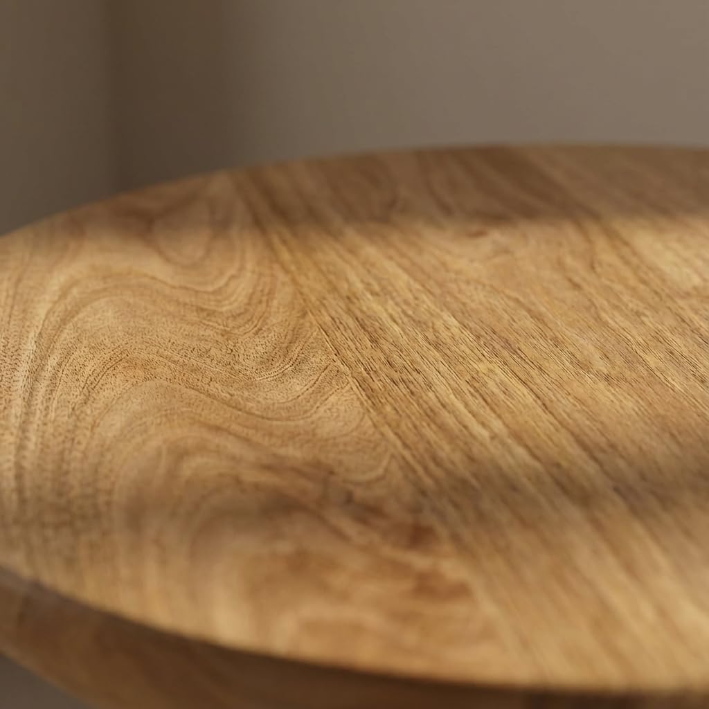 Relso Gaia Round End Table for Living Room and Farmhouse | Solid Mango Wood for Rustic Elegance | Ideal for Side Tables, Nightstands & More | Wood Side Table Round for Bedroom (Natural)