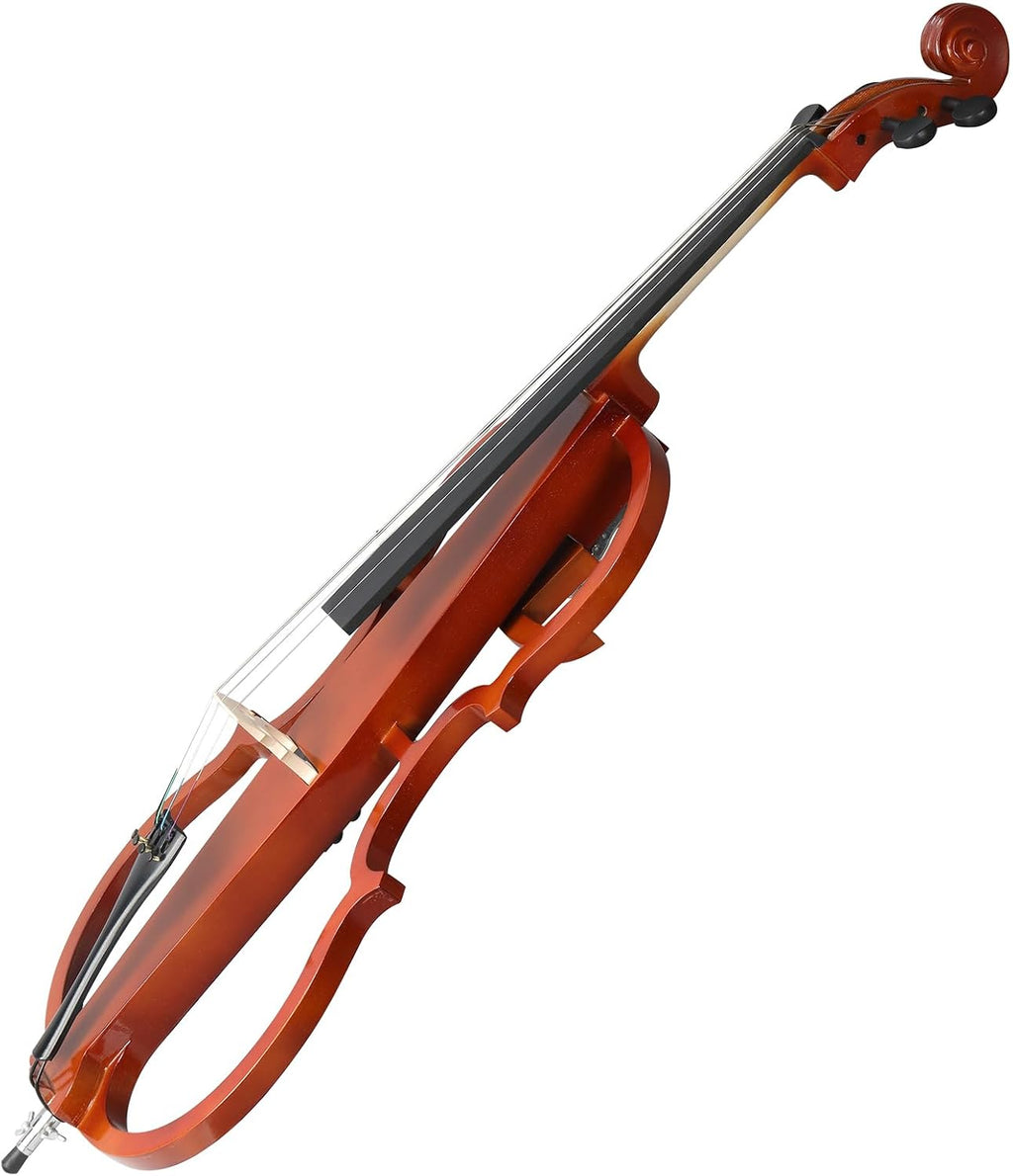 Professional Solid Wood Electric Cellos,4/4 Full Size Electric Style Cello,Student Cello Set,with Case Bow Rosin Earphone Connecting Line,Cellos Musical Instrument for Adults & Beginners (Natural)