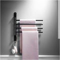 Towel Rail Rack Bath Hardware Brass Foldable Movable Rotatable Towel Bar Holder Rack Bathroom Wall Mounted 3 Bar Brushed Gold Black White Towel Bar for Bathroom