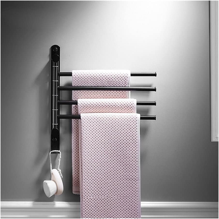 Towel Rail Rack Bath Hardware Brass Foldable Movable Rotatable Towel Bar Holder Rack Bathroom Wall Mounted 3 Bar Brushed Gold Black White Towel Bar for Bathroom