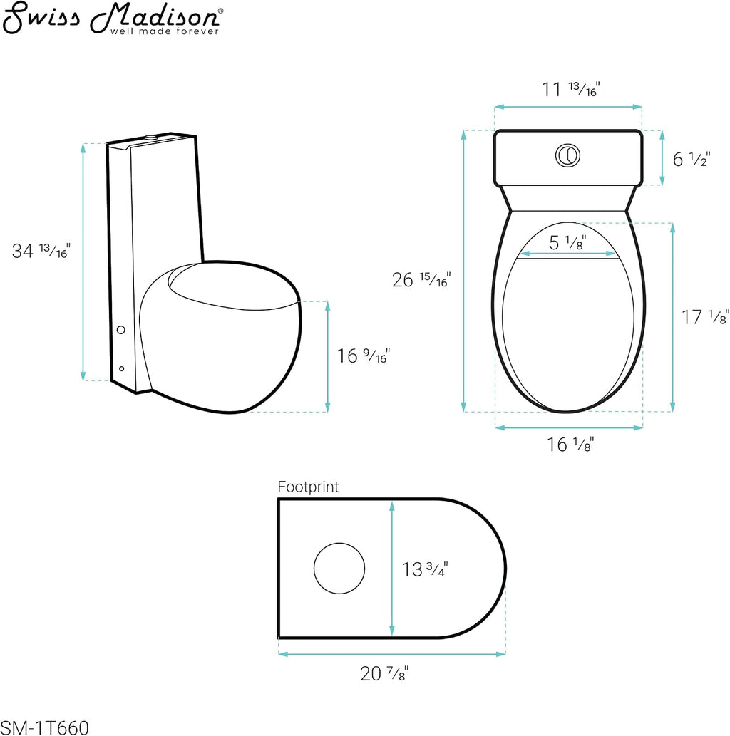 Swiss Madison Plaisir One-Piece Toilet, ADA Toilet, Elongated Egg Toilet Dual-Flush 1.1/1.6 gpf, Glossy White