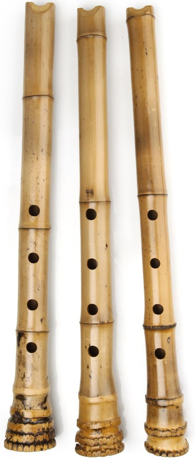 Traditional Musical Instrument D Key 5 Holes Japan Style Shakuhachi D/E Key Musical Instruments Bamboo Flute With Root Woodwind Instrument (1.6 E Key)