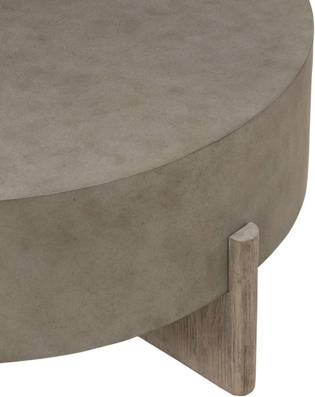 Liberty Furniture Affinity Round Cocktail Table for Living Room - Dusty Taupe Faux Concrete Tops