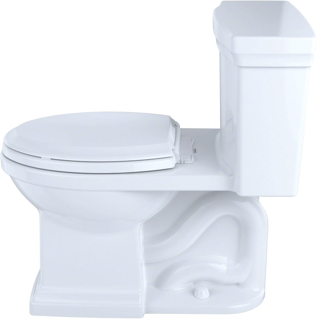 TOTO® Promenade® II One-Piece Elongated 1.28 GPF Universal Height Toilet with CEFIONTECT and Right-Hand Trip Lever, Cotton White - MS814224CEFRG#01