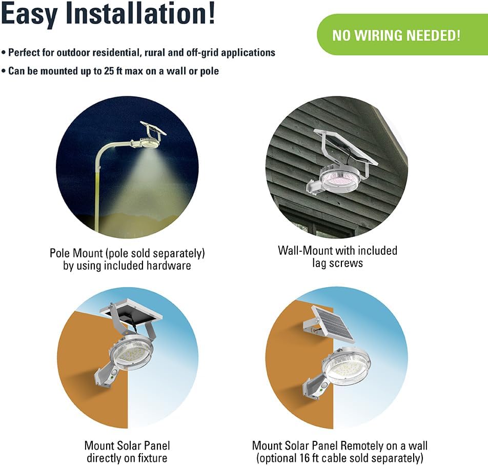 HALO Solar Powered High Brightness 10000 Lumens Motion Activated Outdoor LED Security Area Light