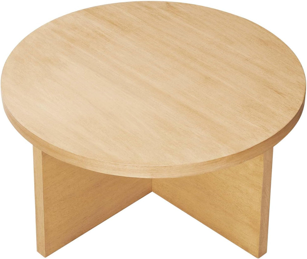 Modway EEI-6580-NAT Silas Round Wood Coffee Table, Natural