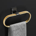 LSLYTQ Black Gold Folding Towel Bar, Triangular Basket, Storage Rack, Towel Ring, Wall Mounted Bathroom Accessories Kit