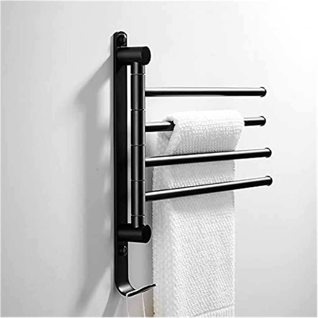 Towel Bar Towel Rail Towel Rack Towel Rail for Bathroom, Rotating Hand Towel Holder, Bath Rail Hanger Towel Holder, 4 Swivel Bars Wall Mounted Towel Holder Towel Bar Rail for Kitchen Bathroom/30Cm