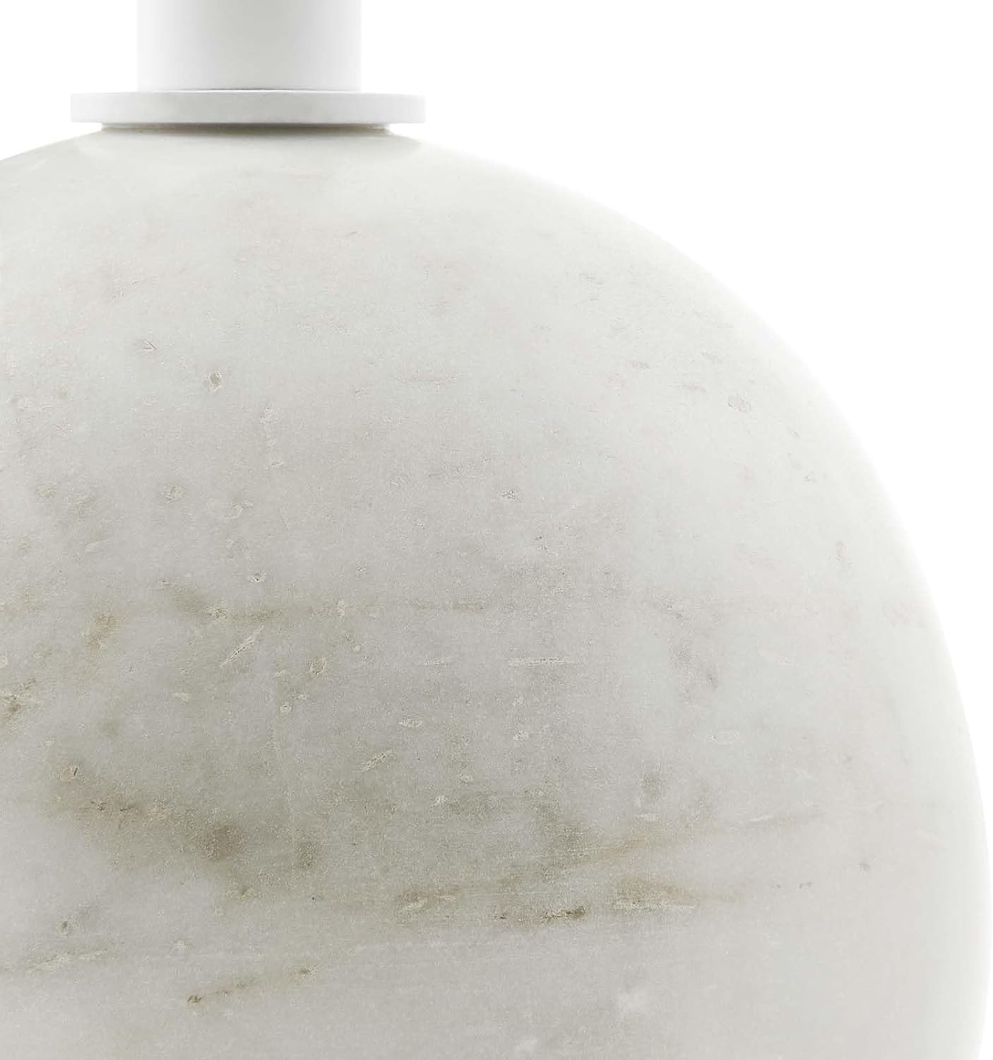 Modway EEI-6606-WHI-WHI Aliza Round White Marble Side Table, White White