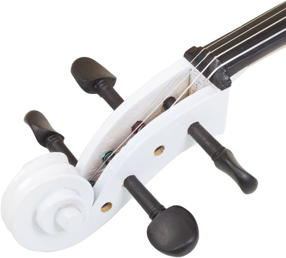 Student Cello,Solid Wood Cello Kit with Case, Bow & Rosin Bridge - Musical Instrument for Beginners Kids & Adults (4/4, White)