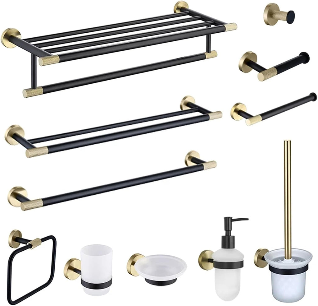 Black Gold Wall Mount Shelf Toilet Bath Hardware Paper Holder Towel Bar Rack Rail Rod Hook Hanger Bathroom Accessories(Toilet Brush Holder)