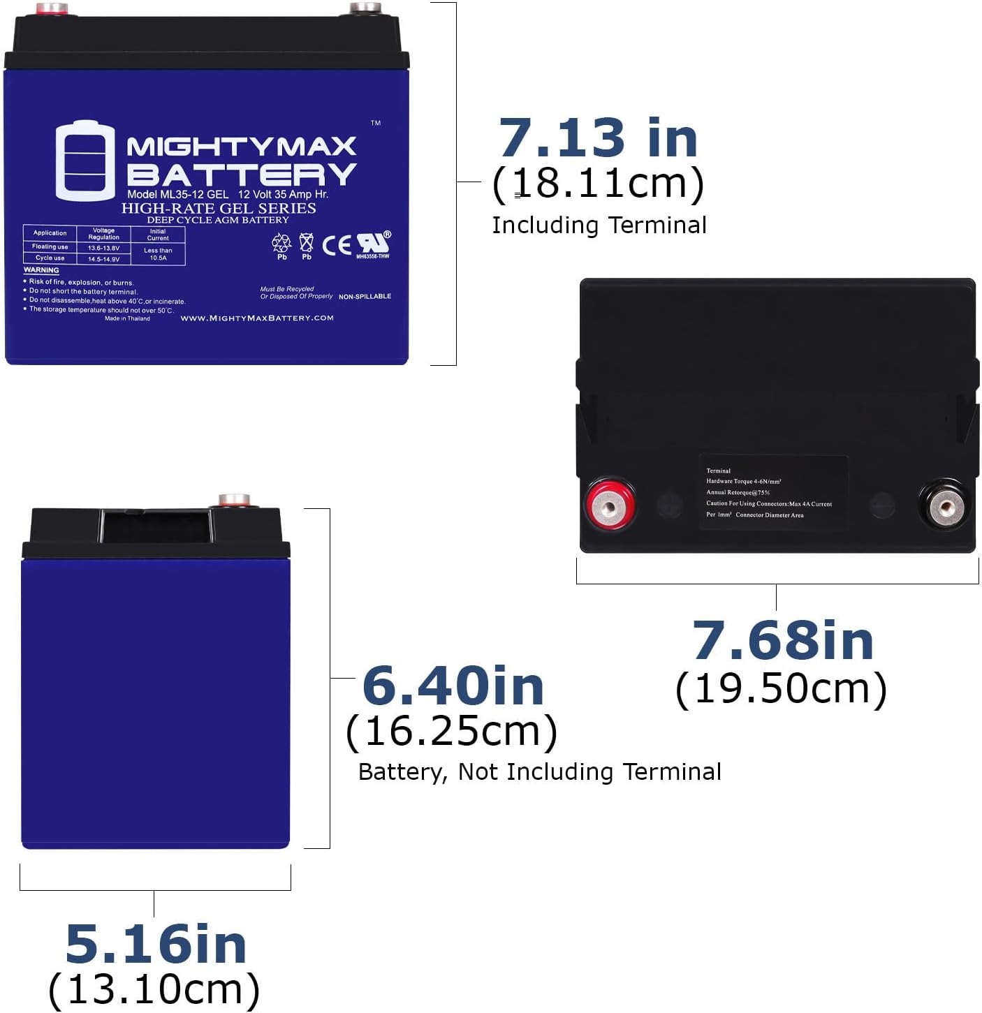 Mighty Max Battery 12V 35AH Gel Battery for Medical Mobility Scooter Wheelchair - 2 Pack