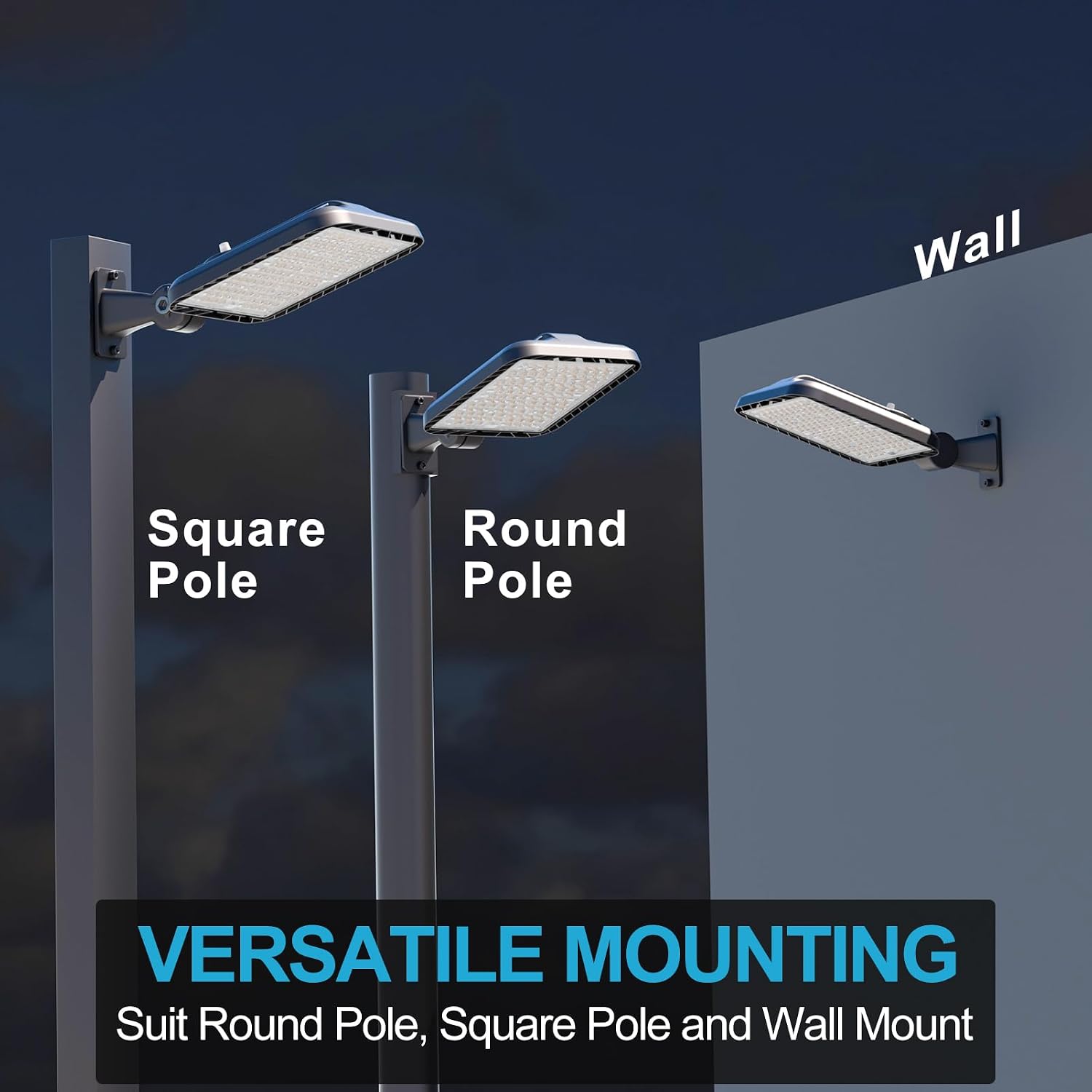240W(240x1W LED) Parking Lot LED Lights 60000Lm(250Lm/W) LED Pole Lights Outdoor 5000K IP65 Dusk to Dawn Outdoor Parking Lot Litghts Commercial Pole Mount for Parking Lot,Yard,Driveway,Stadium-4Pack