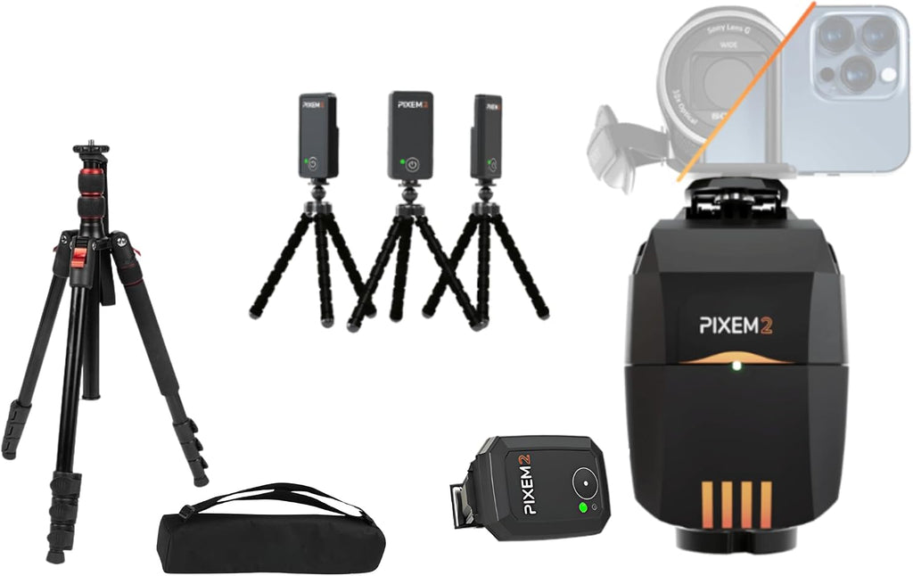 MOVE'N SEE PIXEM 2 Robot Incl. Tripod LITE | Horse Track Pack | Auto Follow Camera for Individual Sports and Stage, Equestrian Tracking Pack, 360° Rotation, Remote App Control