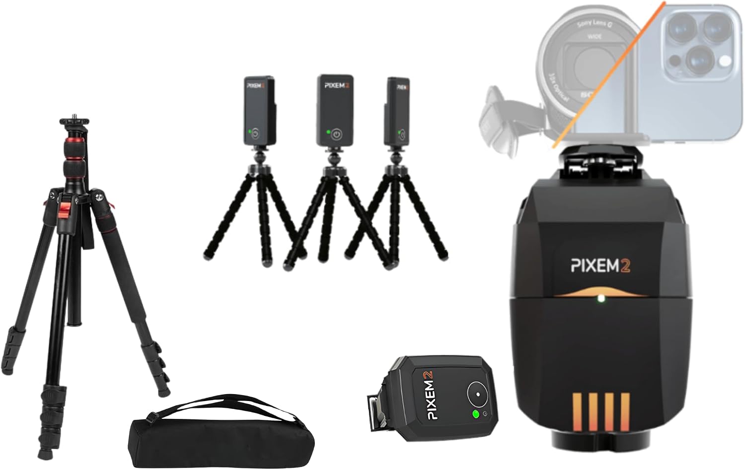 MOVE'N SEE PIXEM 2 Robot Incl. Tripod LITE | Horse Track Pack | Auto Follow Camera for Individual Sports and Stage, Equestrian Tracking Pack, 360° Rotation, Remote App Control