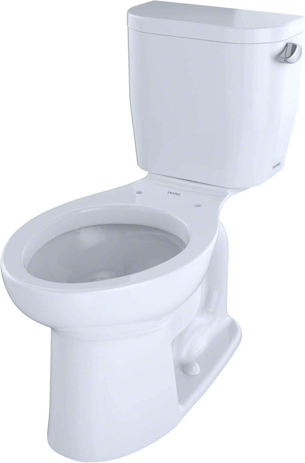 TOTO® Entrada™ Two-Piece Elongated 1.28 GPF Universal Height Toilet with Right-Hand Trip Lever, Cotton White - CST244EFR#01