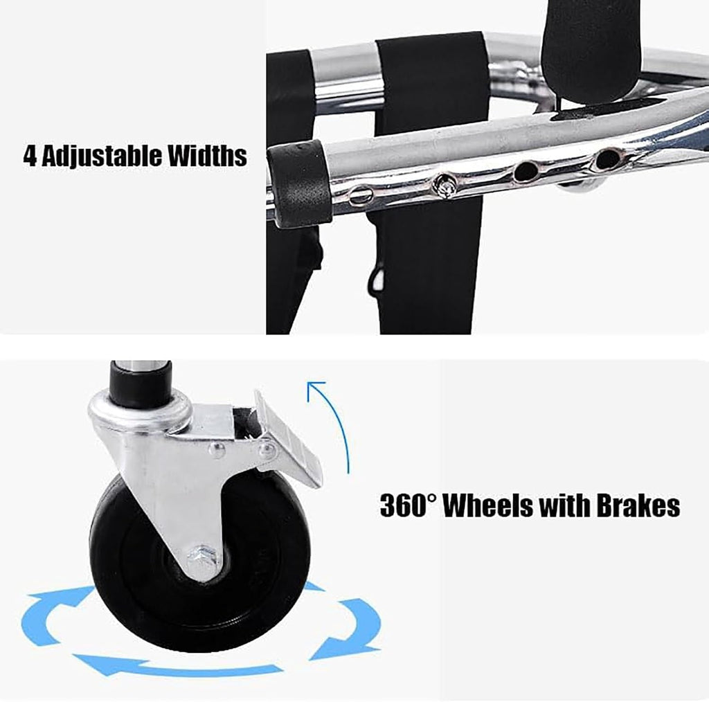 Walking aids Walker for Children, PortableWalking Standing Frame with Height Adjustable Seat,Lightweight Aluminium Rollator, for Height 80-120cm Kids Cerebral Palsy Disability Rehabilitation Training