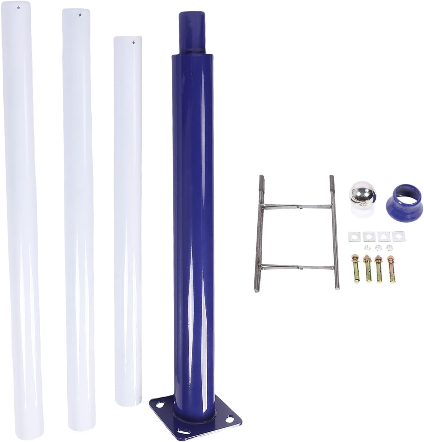 Hilitand Solar Street Light Pole, Heavy Duty Split Mounting Support for Parking Lot Garden Hot Galvanized Q235 Alloy Steel 13FT 4 Section 3 Inch Top Diameter 1 Pack