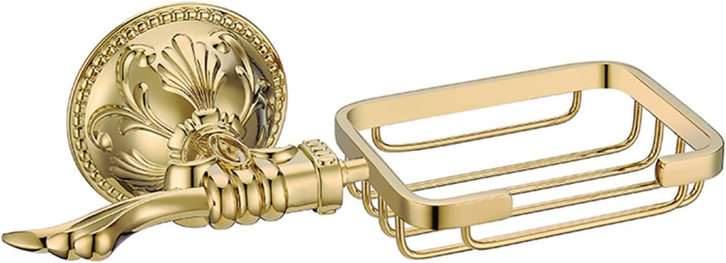 KETTEL Luxury Gold Bathroom Accessories ，Antique Bathroom Shelves Accessories ，Towel Bar Accessories,Bathroom Hardware (Color : Soap Basket)