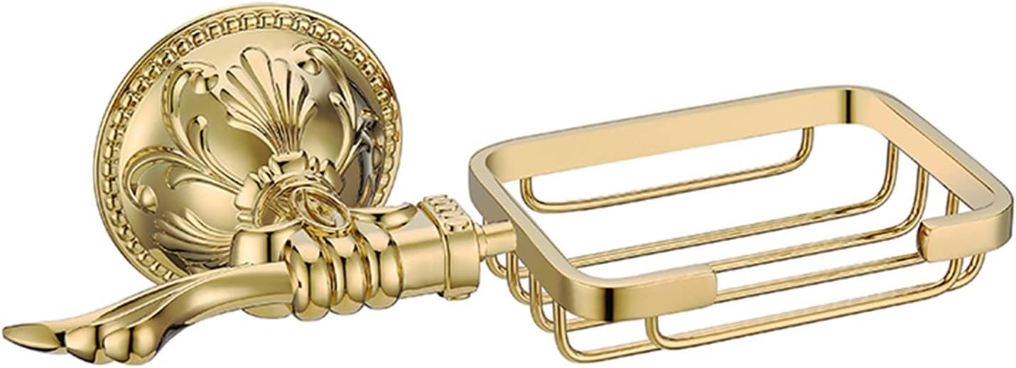 KETTEL Luxury Gold Bathroom Accessories ，Antique Bathroom Shelves Accessories ，Towel Bar Accessories,Bathroom Hardware (Color : Soap Basket)