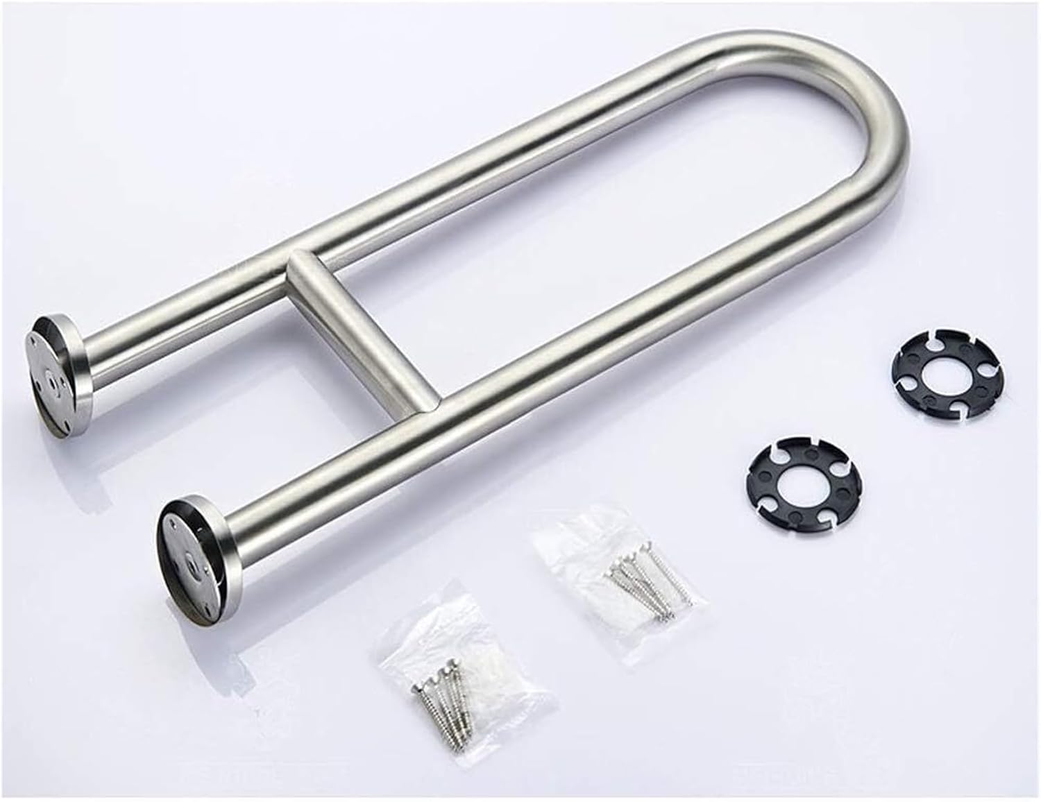 Toilet Frame Bathroom Toilet Grab Handles U-Shaped 24-Inch Grab Bars for Toilet and Bathrooms, Support Polished Chrome Safety Support Rail for Showers