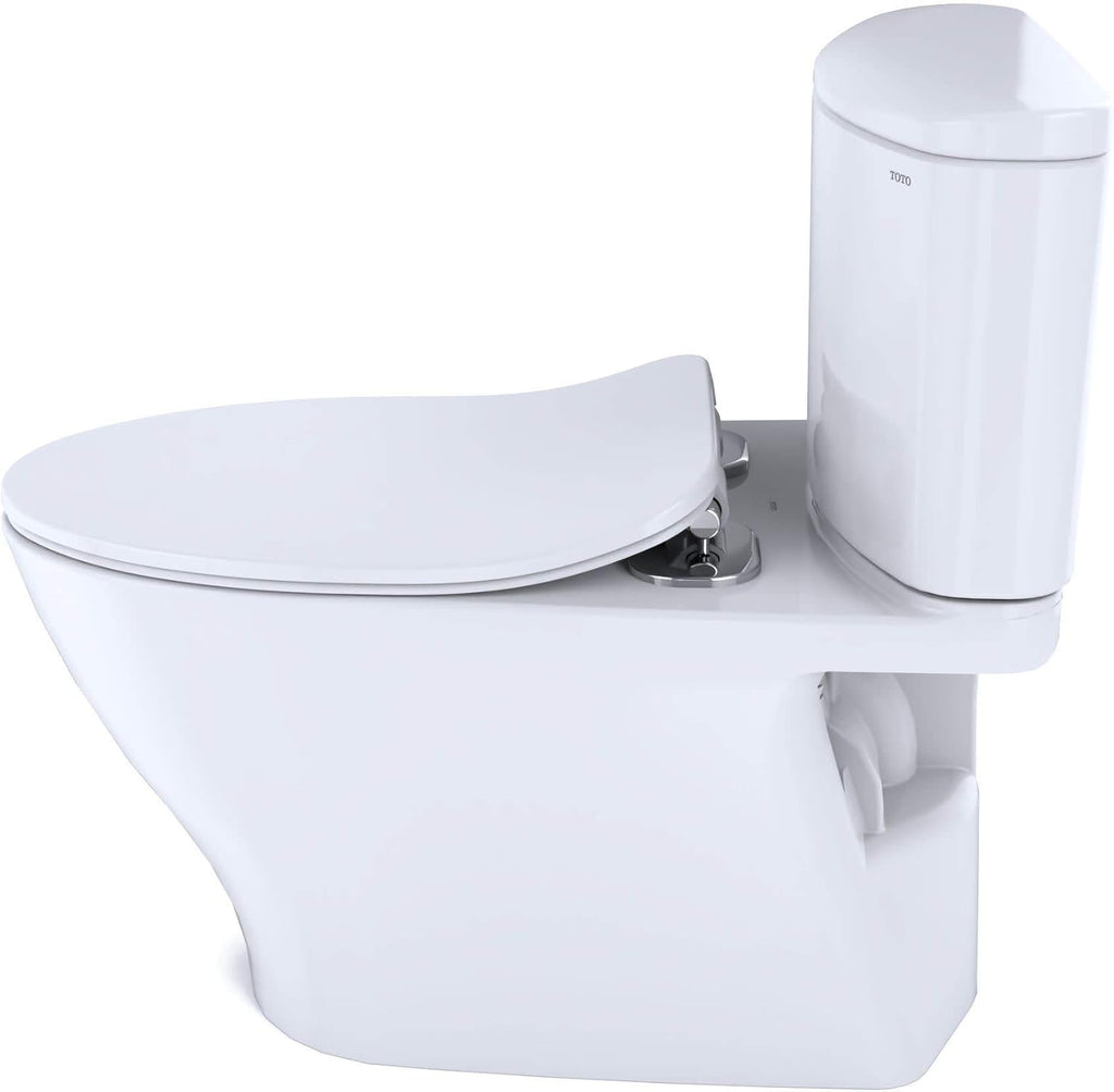 TOTO Nexus 1G Two-Piece Elongated 1.0 GPF Universal Height Toilet with CEFIONTECT and SS234 SoftClose Seat, WASHLET+ Ready, Cotton White - MS442234CUFG#01