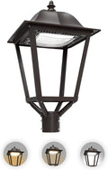 25/30/50/75W LED Post Top Light, 3000K/4000K/5000K 9750LM Adjustable CCT , IP67 Waterproof Commercial Street Area Lighting, 100-277VAC Pole Light Fixture for Parking Lot, ETL Listed (Black, 75W)