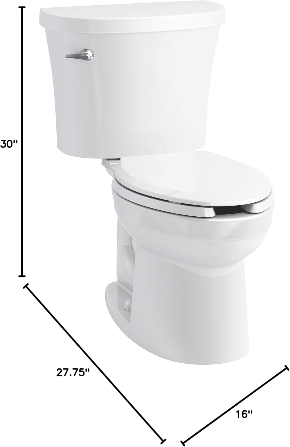 Kingston™ Two-Piece Elongated 1.28 Gpf Toilet with Left-Hand Trip Lever