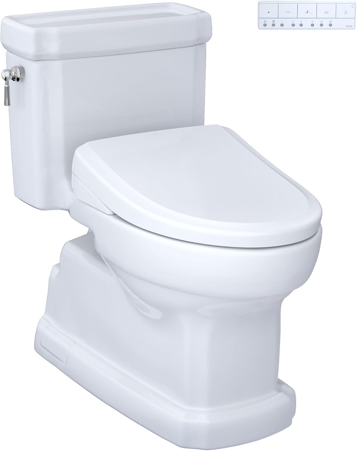 TOTO® Eco Guinevere® WASHLET+ Ready Elongated 1.28 GPF Universal Height Skirted Toilet with CEFIONTECT®, Bone - MS974224CEFG#03