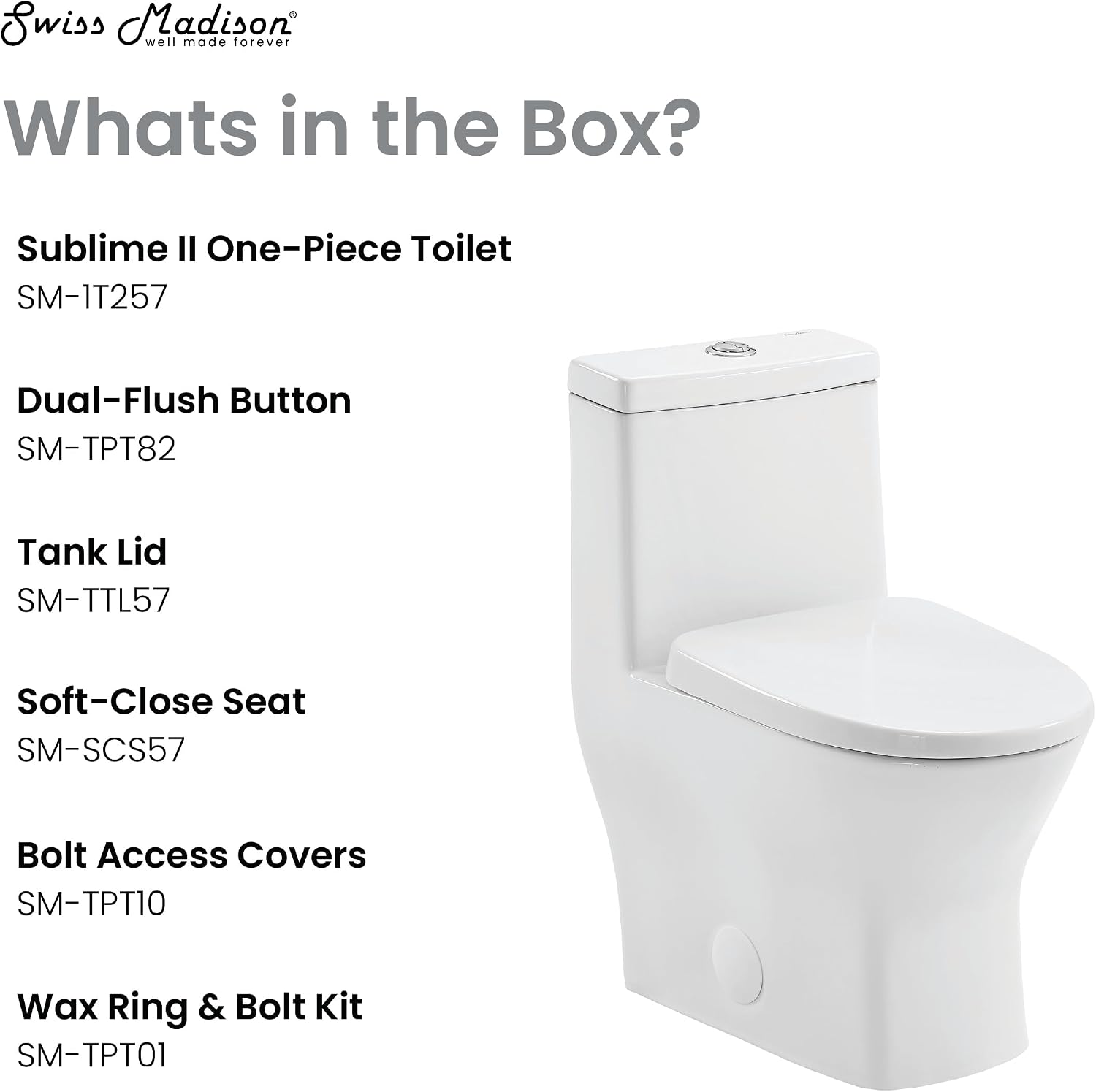 Sublime II One-Piece 12' Rough-in 1.1/1.6 GPF Dual Top Flush Round Compact Toilet in Glossy White