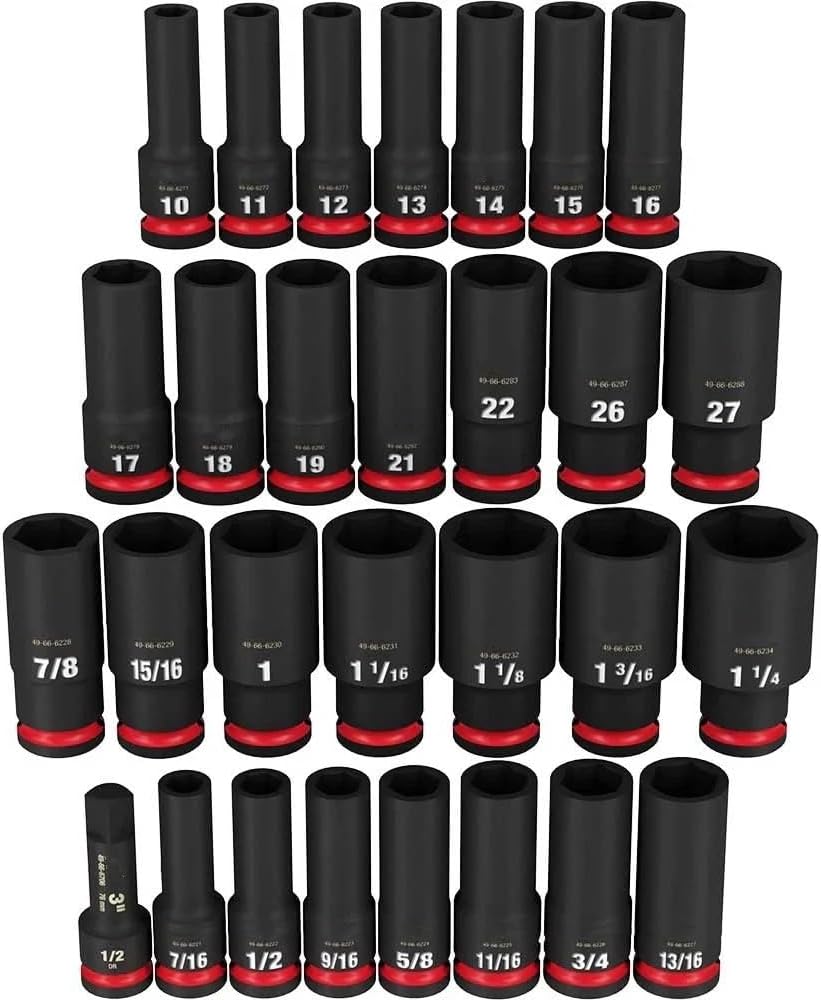 29 PC 49-66-7016 for Milwaukee 1/2' Impact Duty Metric Socket Set - New