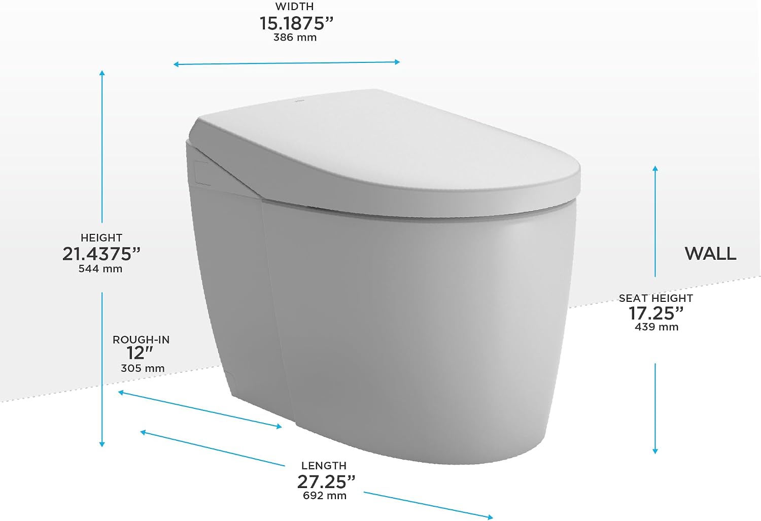 NEOREST AS Dual Flush 1.0 or 0.8 GPF Toilet with Integrated Bidet Seat and EWATER+, Cotton White - MS8551CUMFG#01