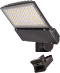 100W 120W 150W Power Switchable LED Parking Lot Light 3000K 4000K 5000K CCT Selectable Outdoor Commercial Street Area Lighting Fixtures Type 3 Bronze 100-277V (DM2 Bracket for Round Pole)