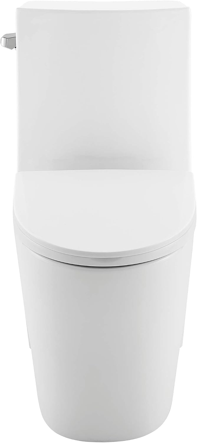 St. Tropez One-Piece 10' Rough-in 1.28 GPF Left Flush Elongated Toilet in Glossy White