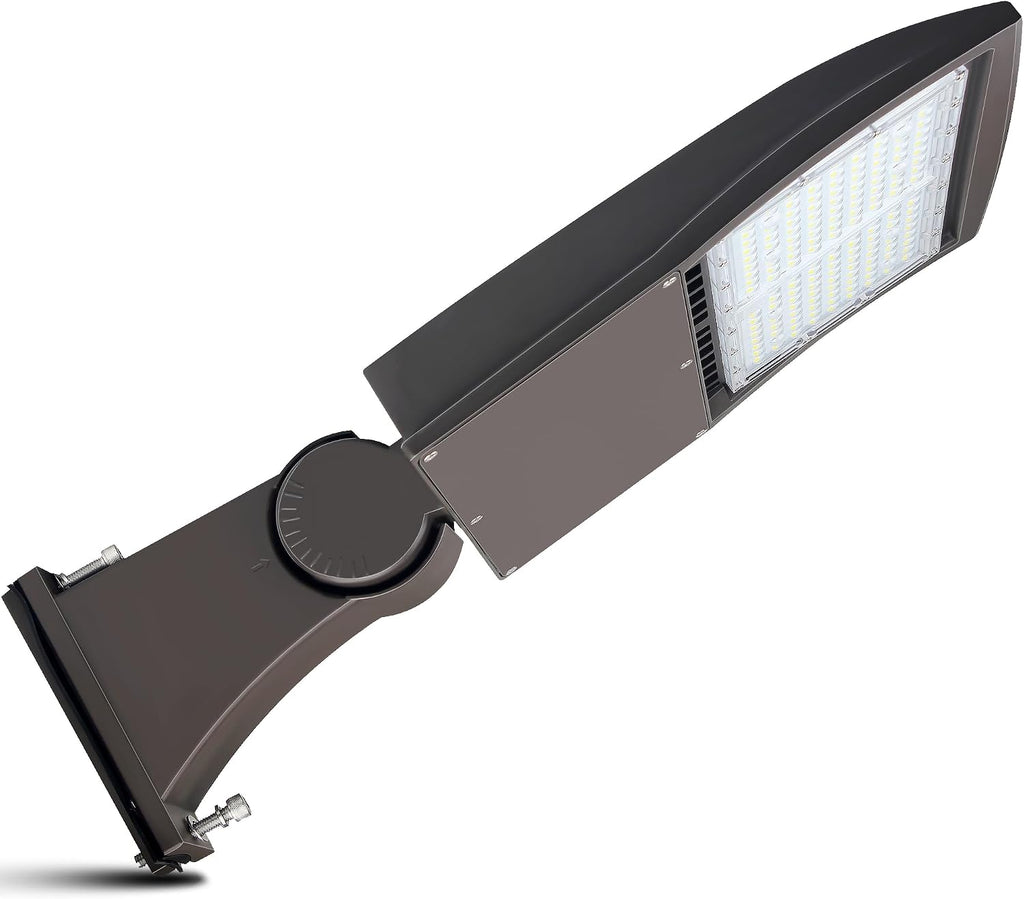 100W LED Parking Lot Lights, 14,000LM 5000K Outdoor Area Light, 100-277V 0-10V Dimmable Shoebox Light with Direct Arms Mount, Surge Protection, UL Listed