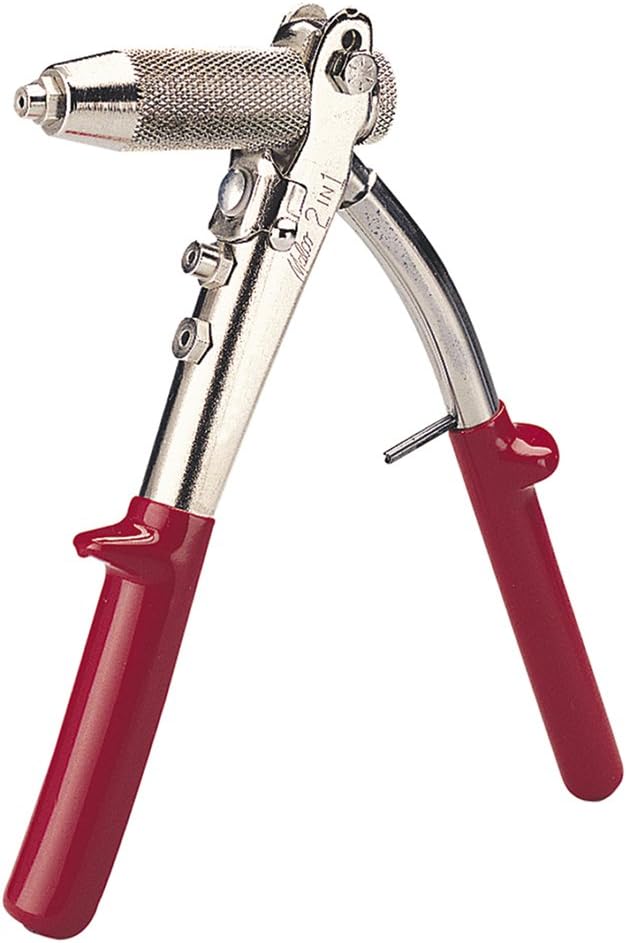 Malco 2IN1 Hand Riveter � Single Stoke and Ratchet Action Pop Rivet Gun, for 1/8', 5/32', 3/16' Steel & Aluminum Rivets