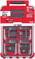 Socket Set For Milwaukee 49-66-6802 1/2' Impact Duty Socket SAE Packout Set (Size:15.2 x 9.8 x 4.6 in) - 15 PC, Red,black
