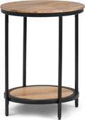 SIMPLIHOME Jenna Metal Side Table - 18 inch Wide Solid Metal Round Accent Table in Natural, Industrial End Table or Small Drink Table for Living Room, Bedroom, or Office with Compact Design