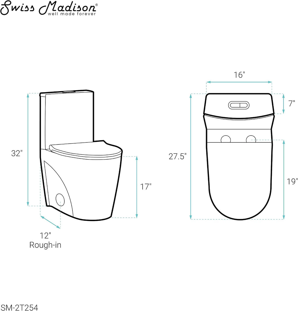 St. Tropez Two-Piece Elongated Toilet Vortex™ Dual-Flush 1.1/1.6 gpf