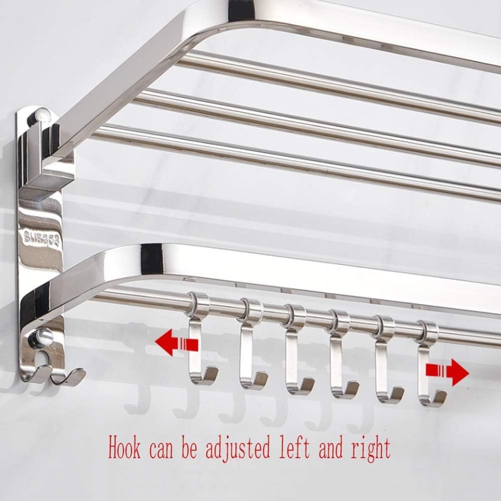 Universal Bathroom Shelf Suction Cup Towel Bar Rack Bracket Rack Storage Rack Double Towel Bar Bathroom Wall Mount Towel Bar Stainless Steel Chrome Polished Hotel Bathroo