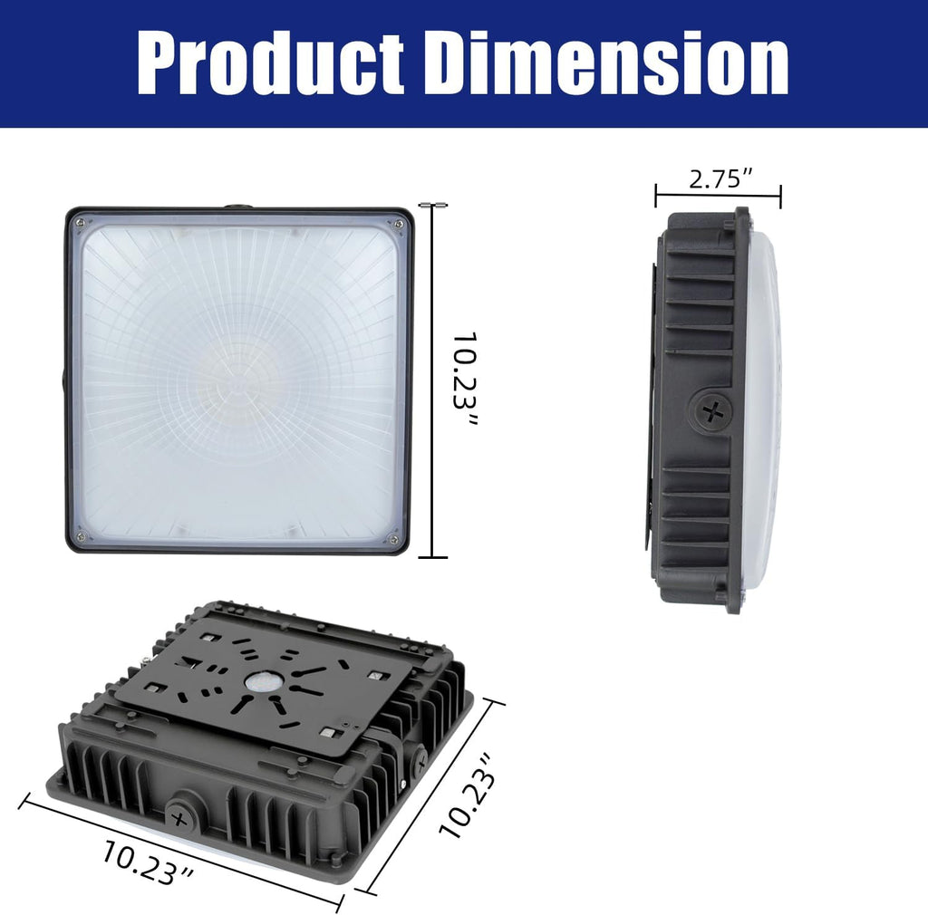 70W LED Canopy Light Fixture,2 Pack,110V AC,5500K,9.5' x 9.5', Gas Station, Street & Outdoor Lighting, Daylight White Ceiling Light for Gas Station(4 Pack)