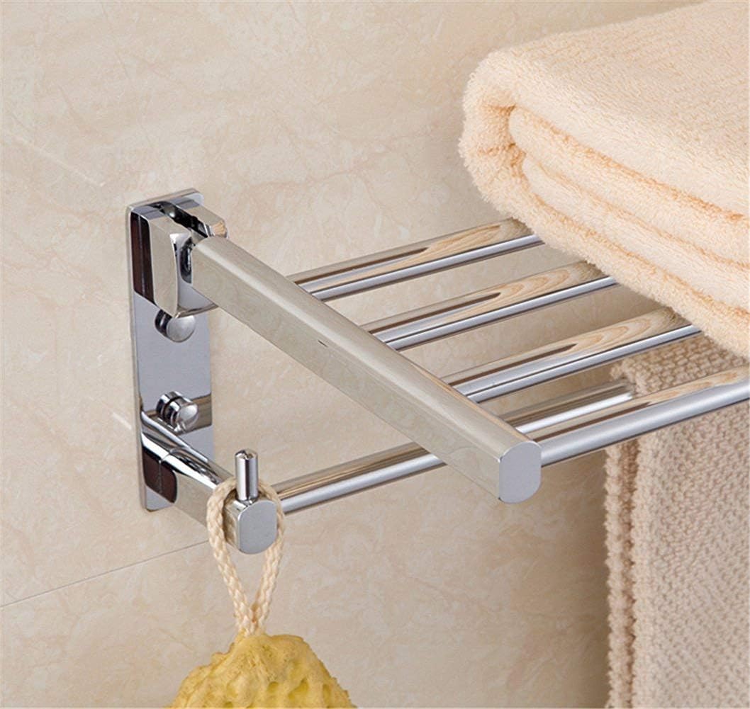 Double Bar Towel Shelf Wall Mounted Bathroom Towel Rack Brass Kitchen Towel Shelves,Chrome Finished,Towel Rail Towels/Bathrobe Storage Rack Bathroom