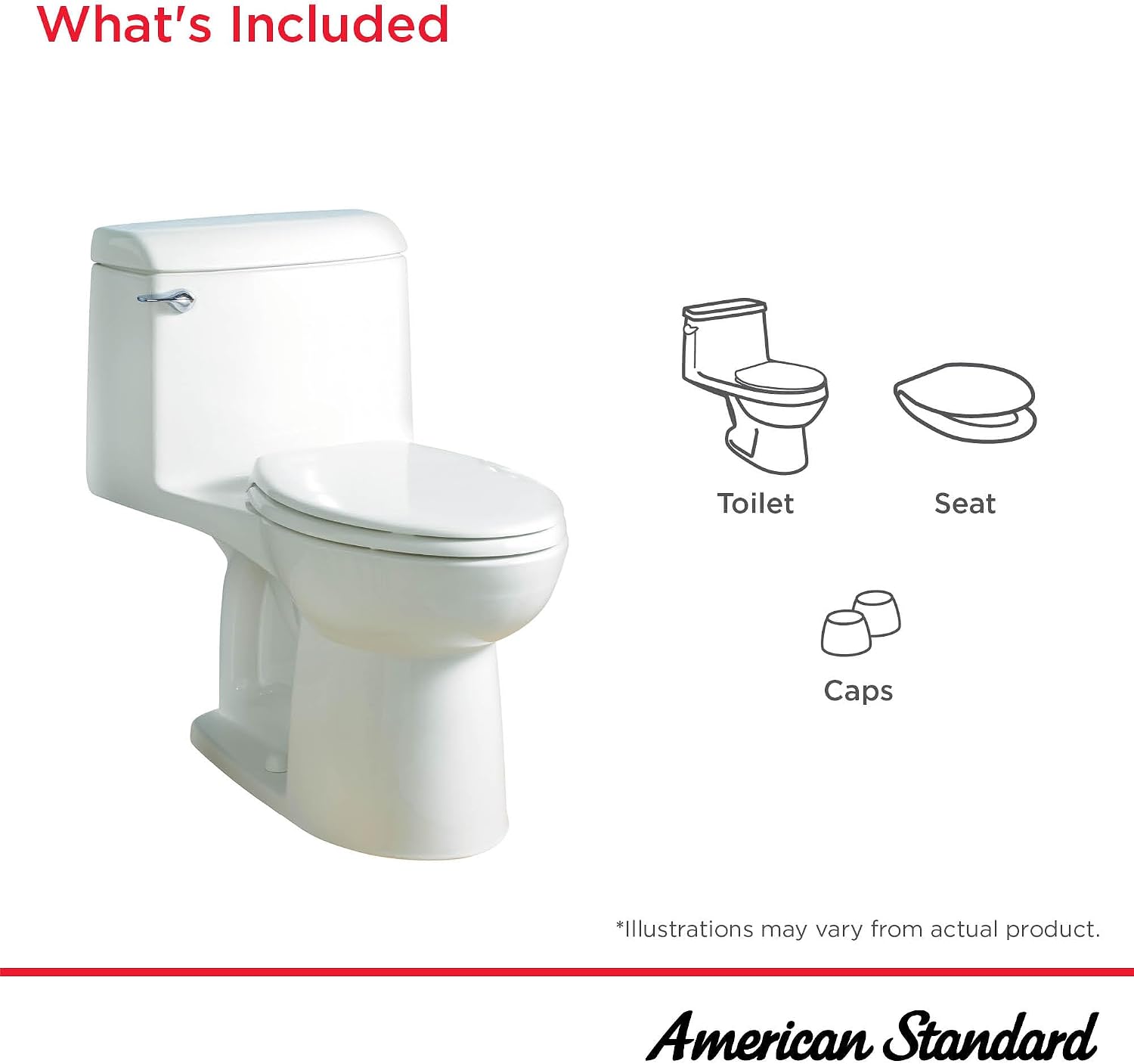 American Standard 2004314.020 Champion 4 One-Piece Toilet with Toilet Seat, Elongated Front, Standard Height, White, 1.6 gpf (Pack of 2)
