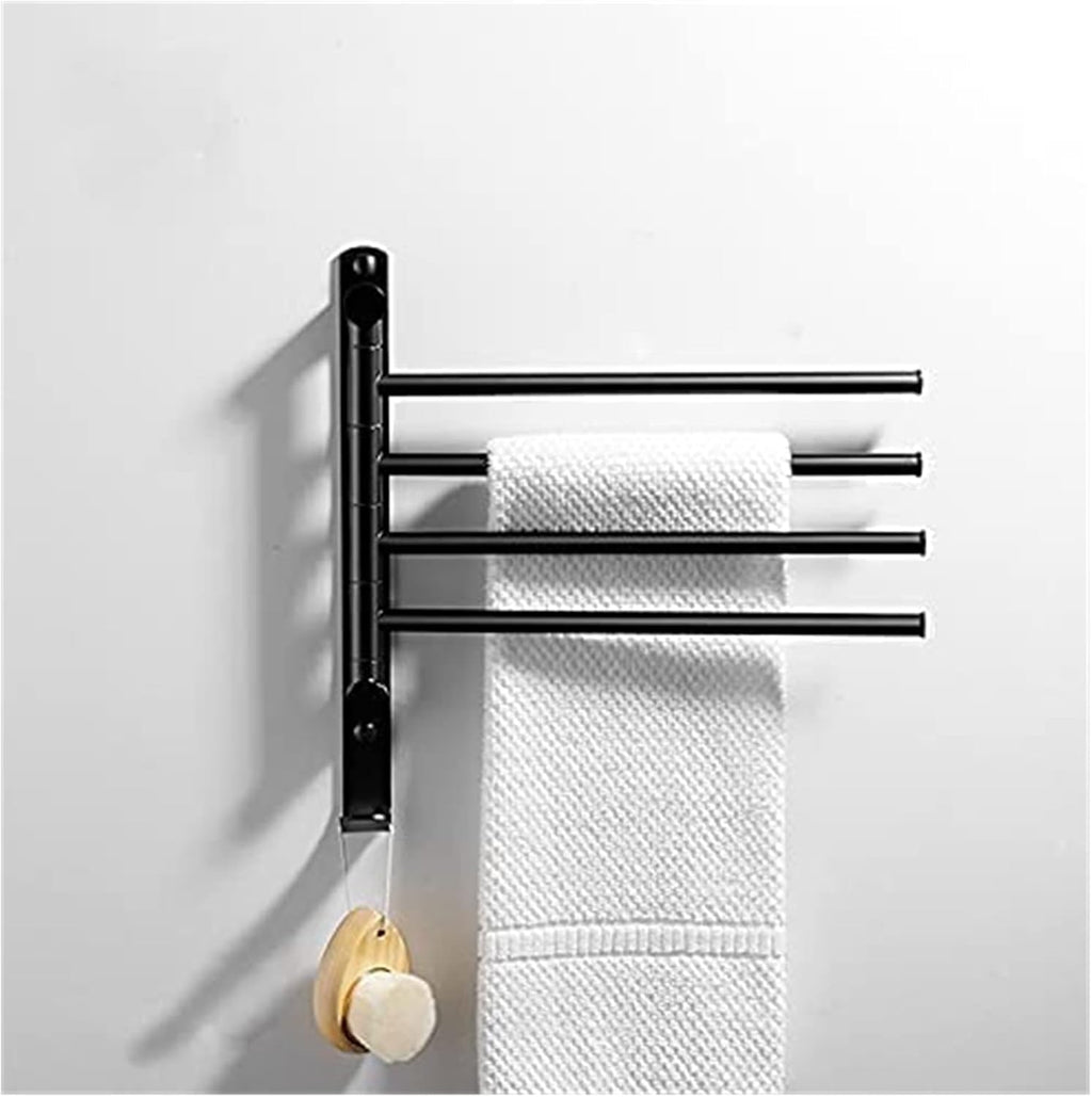 Towel Bar Towel Rail Towel Rack Towel Rail for Bathroom, Rotating Hand Towel Holder, Bath Rail Hanger Towel Holder, 4 Swivel Bars Wall Mounted Towel Holder Towel Bar Rail for Kitchen Bathroom/30Cm